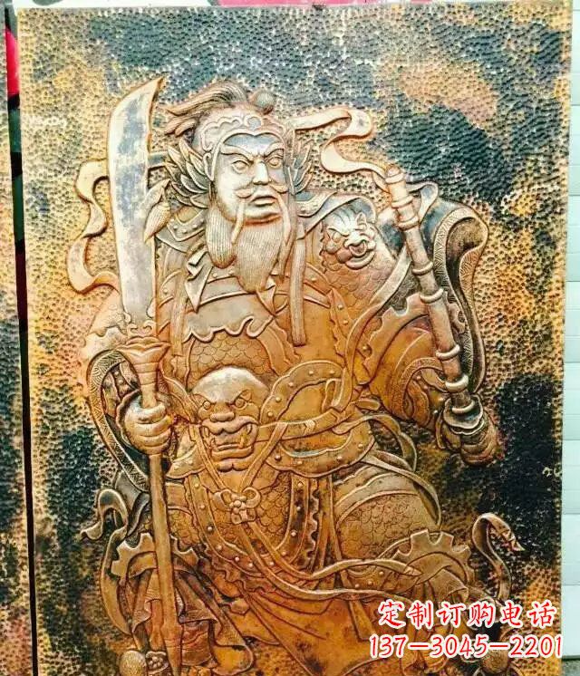 泰安高贵典雅的关公黄铜壁画铜浮雕