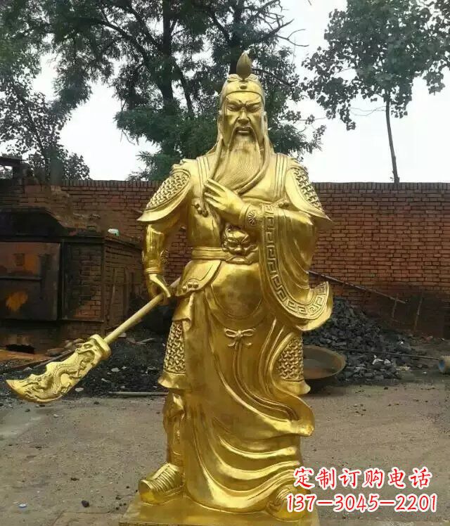 泰安关公提刀武财神铜雕 (5)