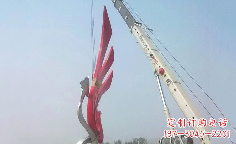 泰安独特而精致的不锈钢抽象凤凰雕塑