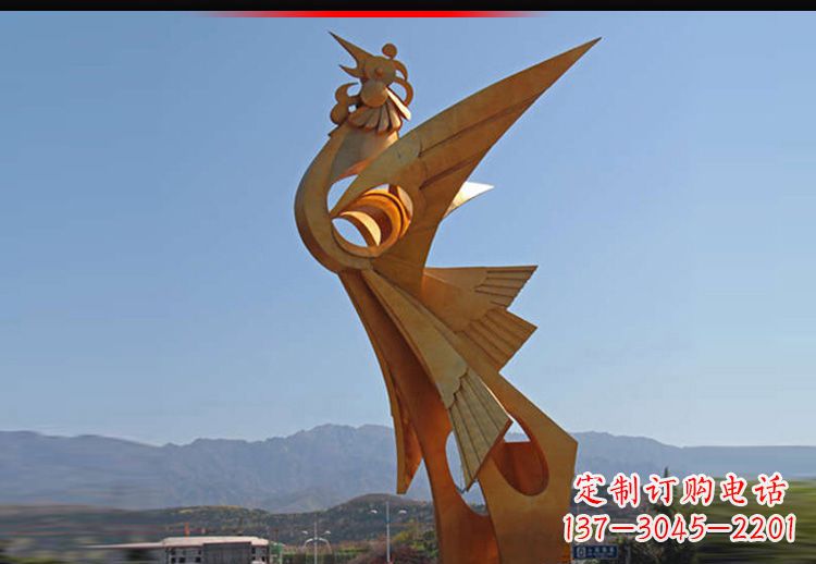 泰安中领雕塑凤凰抽象雕塑11英寸