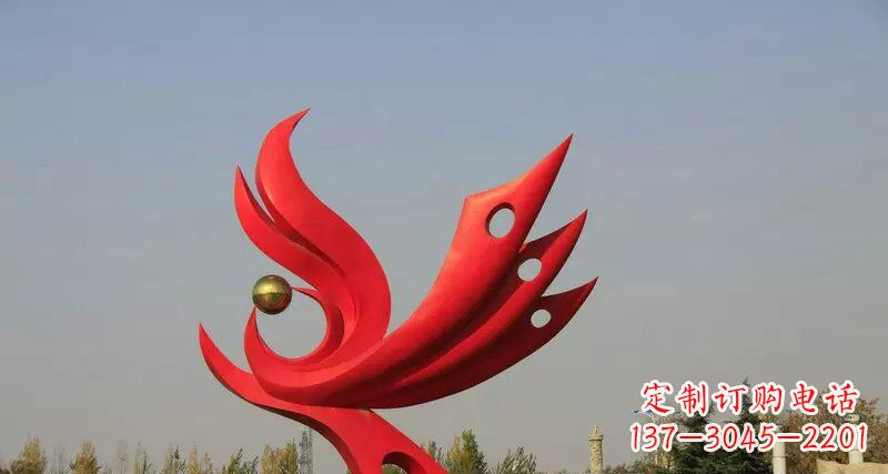 泰安不锈钢手工凤凰雕塑