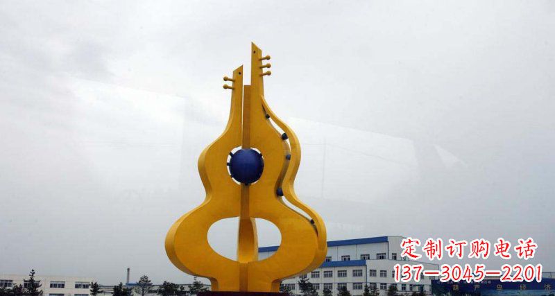 泰安中领雕塑:葫芦琵琶不锈钢雕塑