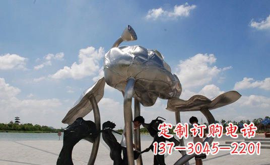 泰安不锈钢仿真莲花莲叶雕塑