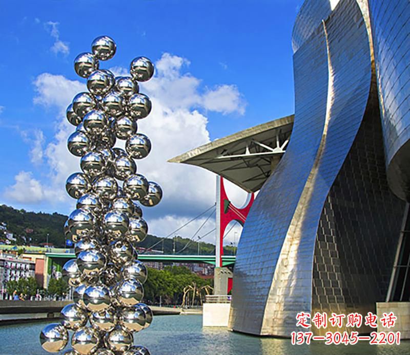 泰安高端不锈钢抽象龙柱雕塑