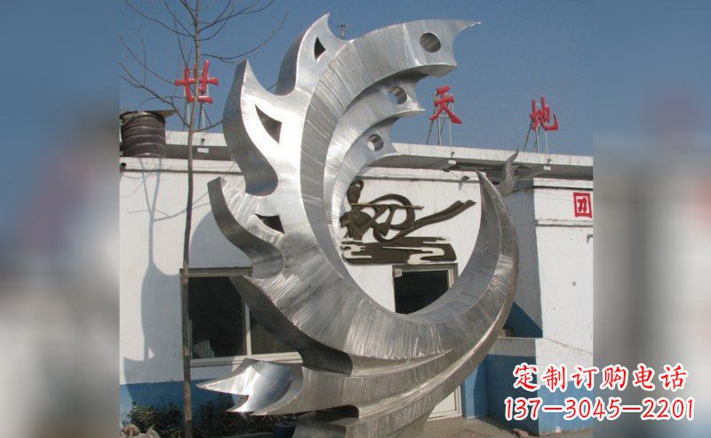泰安精美不锈钢抽象凤凰雕塑