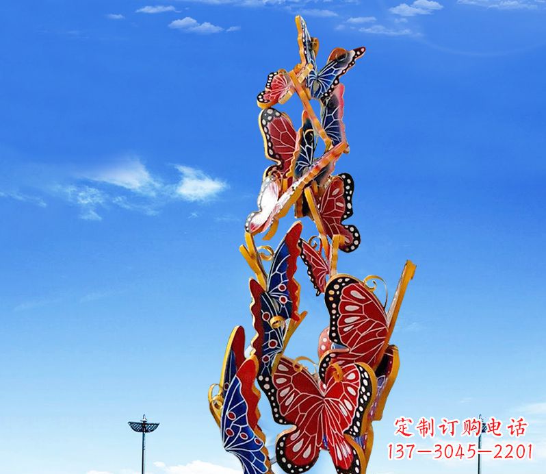 泰安浪漫的不锈钢大型蝴蝶雕塑