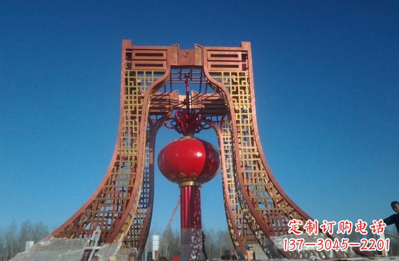 泰安中领雕塑推出不锈钢大型灯笼雕塑