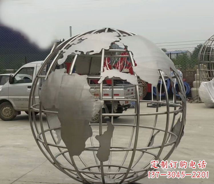 泰安中领雕塑:精美不锈钢地球仪雕塑
