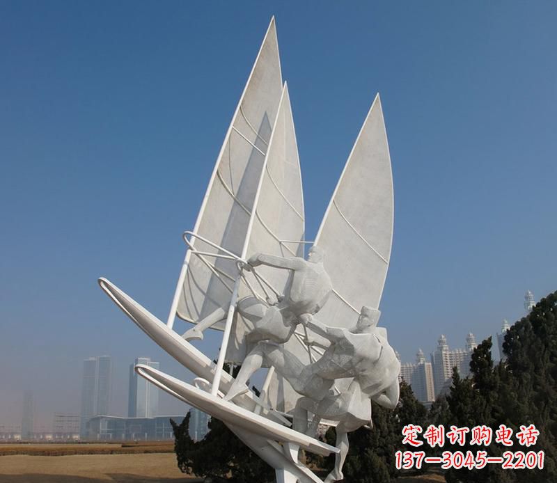 泰安不锈钢帆船比赛运动雕塑