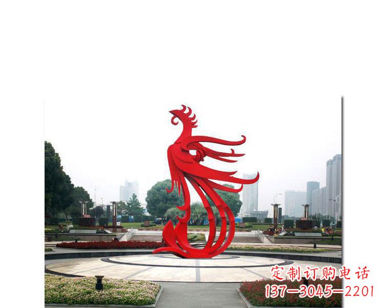 泰安古韵雕塑:不锈钢飞翔凤凰雕塑