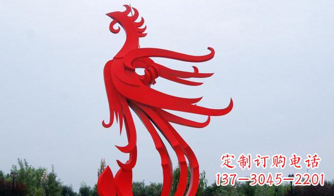 泰安中领雕塑制作的精美不锈钢凤凰雕塑