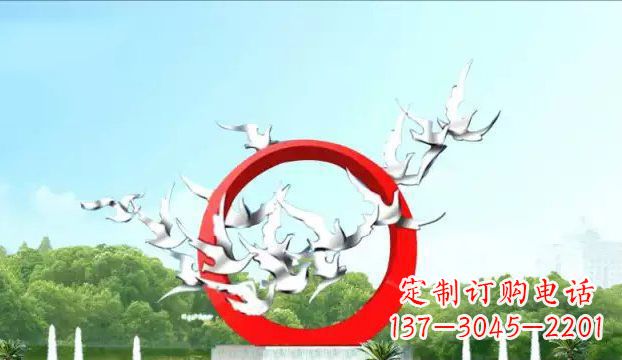 泰安华丽优雅的不锈钢鸽子雕塑