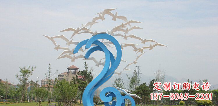 泰安精美的不锈钢鸽子雕塑