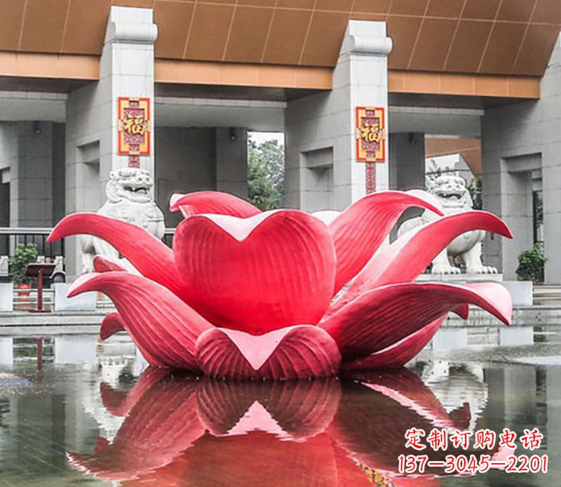 泰安广场不锈钢荷花景观雕塑
