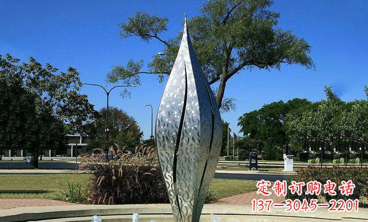 泰安锦绣花骨朵不锈钢喷泉雕塑