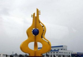 泰安中领雕塑：葫芦琵琶不锈钢雕塑