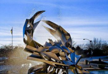 泰安凤凰城不锈钢抽象螃蟹雕塑