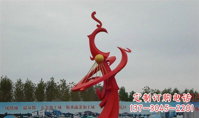 泰安广场不锈钢两只凤凰雕塑