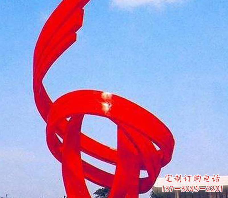 泰安广场不锈钢螺旋飘带景观雕塑