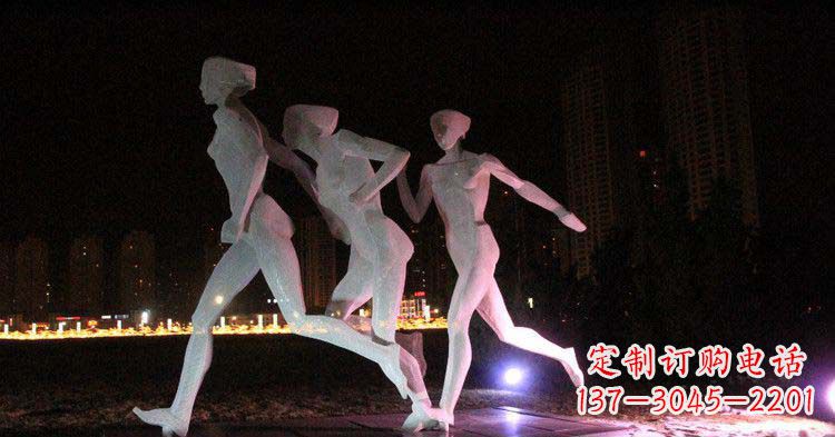 泰安优雅靓丽的女性不锈钢跑步雕塑