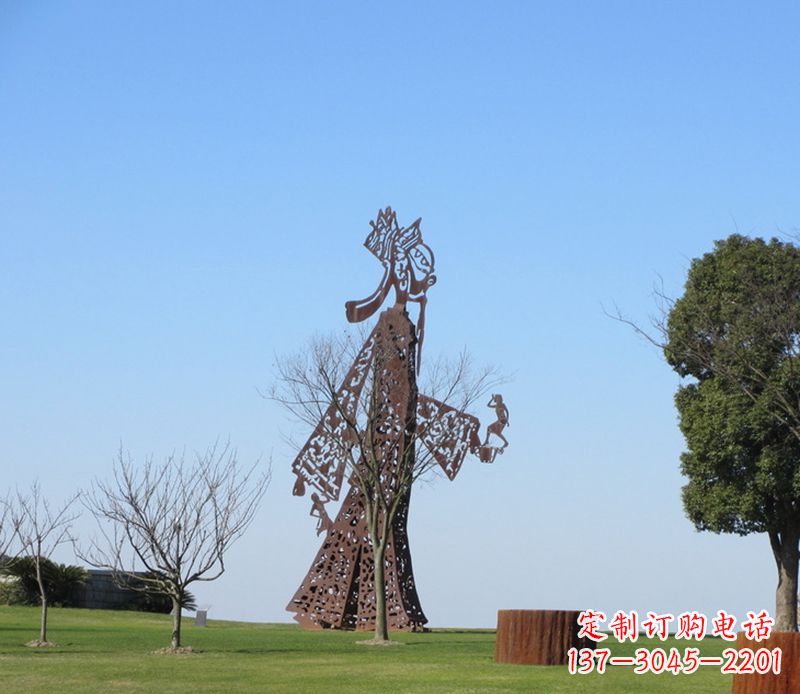 泰安广场不锈钢皮影戏雕塑