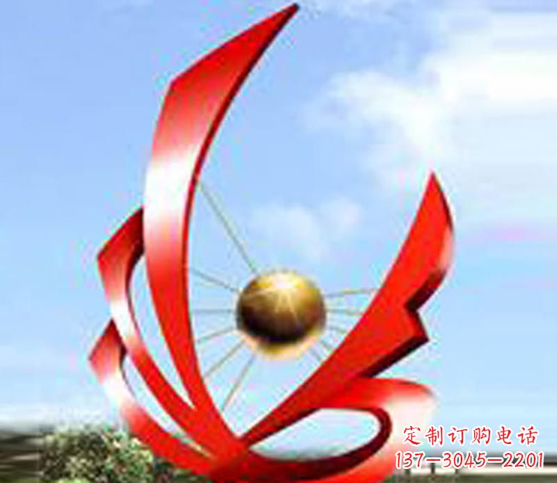 泰安让风带来梦想——中领雕塑飘带球网景观雕塑