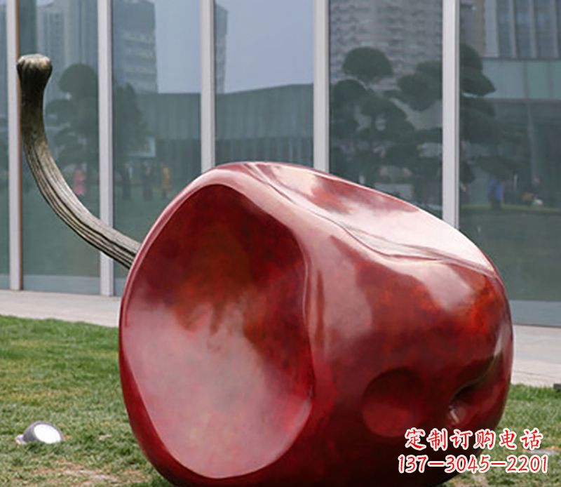 泰安广场不锈钢苹果雕塑