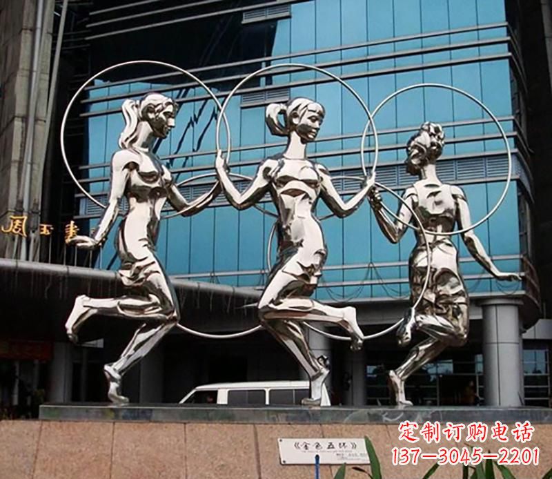 泰安不锈钢跳舞美女雕塑
