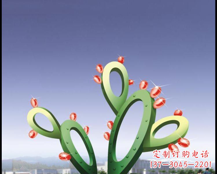 泰安广场不锈钢仙人掌景观雕塑