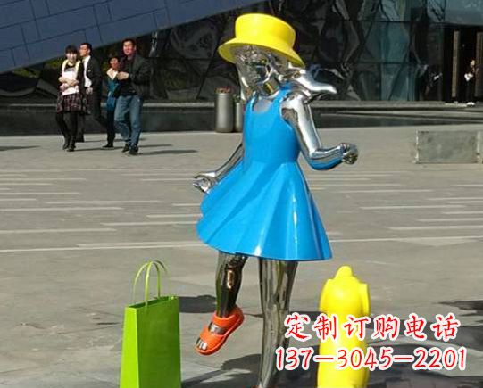 泰安中领雕塑:极致的不锈钢小女孩雕塑