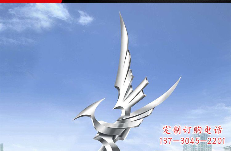 泰安广场不锈钢雄鹰摆件雕塑