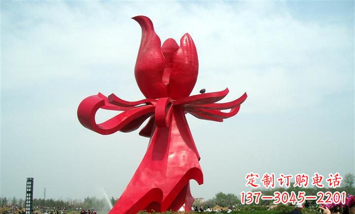 泰安广场不锈钢紫荆花雕塑
