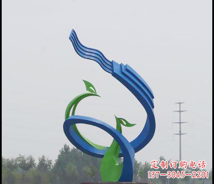 泰安完美锻造,彩色不锈钢抽象凤凰雕塑
