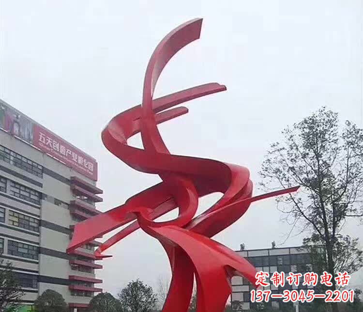 泰安广场抽象凤凰不锈钢雕塑1