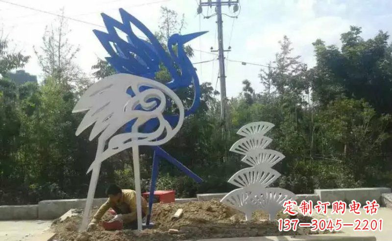 泰安广场抽象天鹅动物不锈钢雕塑