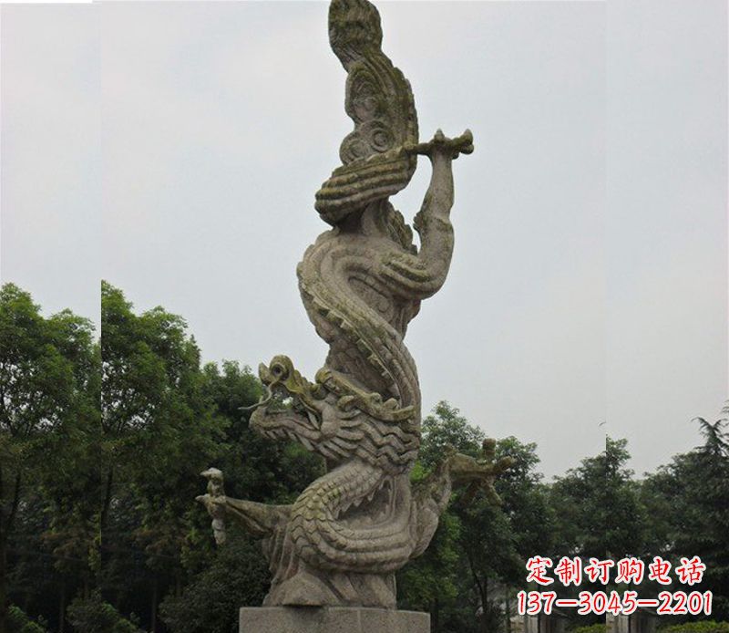 泰安广场大理石龙雕塑