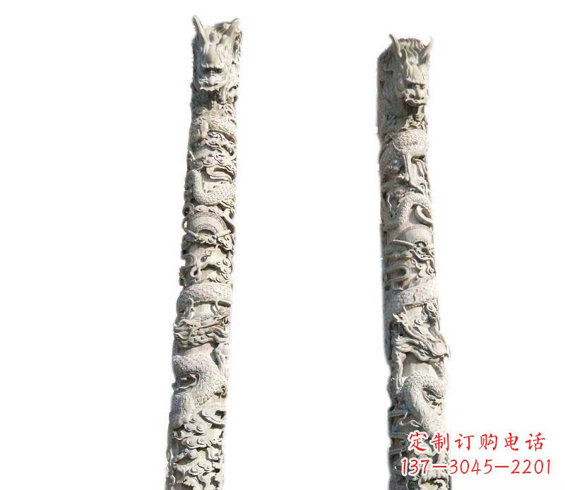 泰安广场大理石龙柱景观石雕