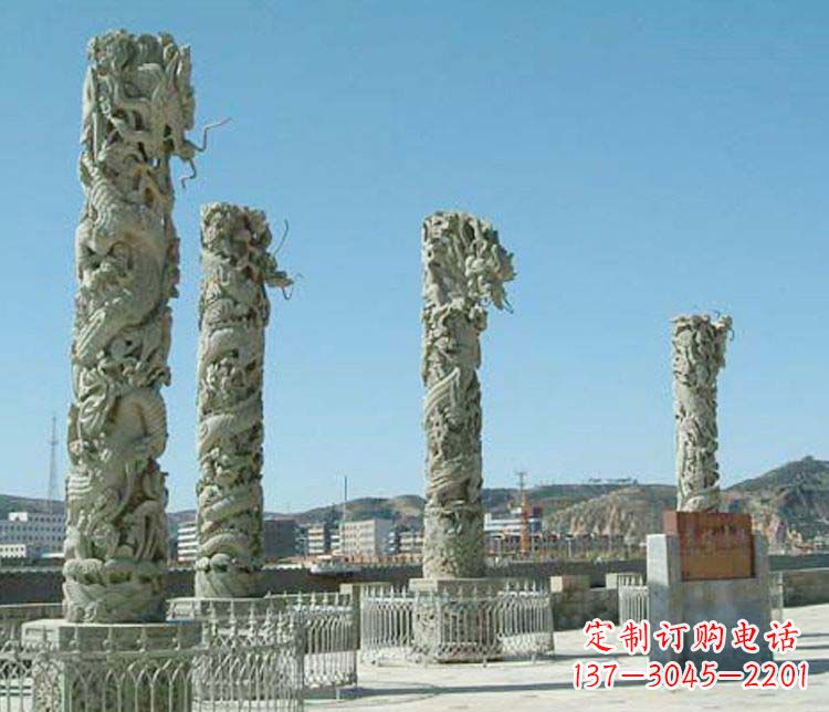 泰安中领雕塑的大理石盘龙柱景观石雕