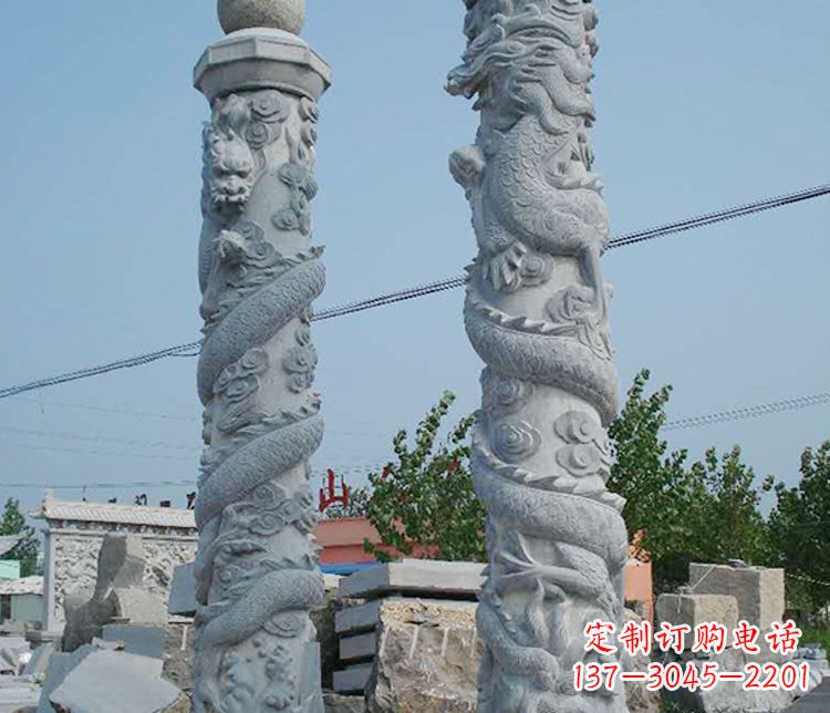 泰安高级雕刻工艺的大理石盘龙柱