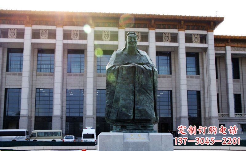 泰安广场锻铜孔子像名人铜雕