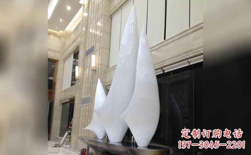 泰安精美不锈钢帆船雕塑