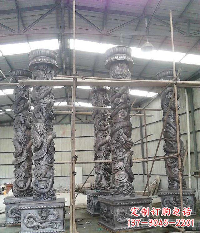 泰安传统艺术雕刻精美大型仿铜龙柱