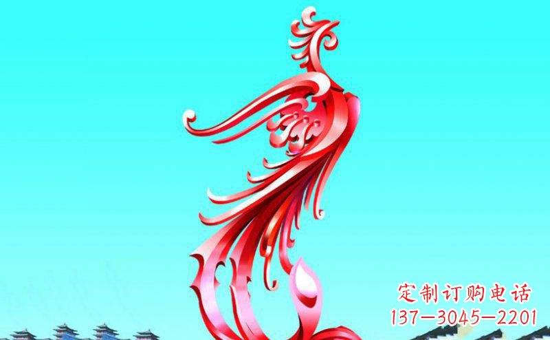 泰安广场凤凰不锈钢雕塑
