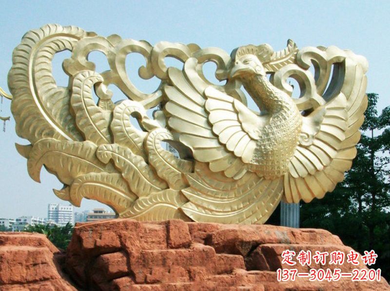 泰安欣赏瑰丽的凤凰铜雕