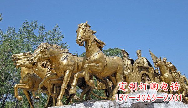 泰安广场古代马车景观铜雕