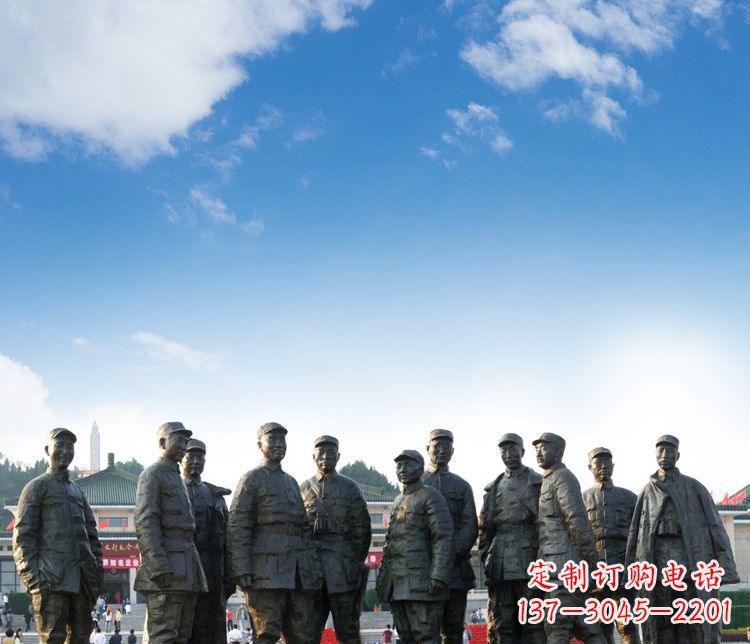 泰安广场红军人物石雕