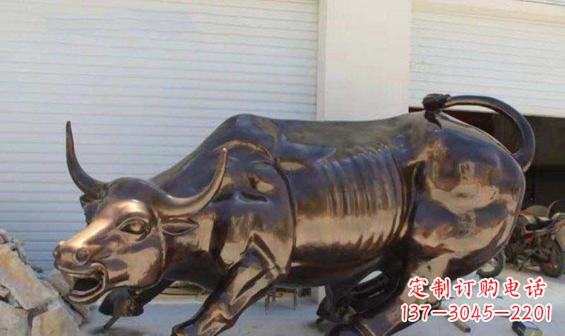 泰安广场华尔街铜牛动物铜雕-优质的动物铜雕定制