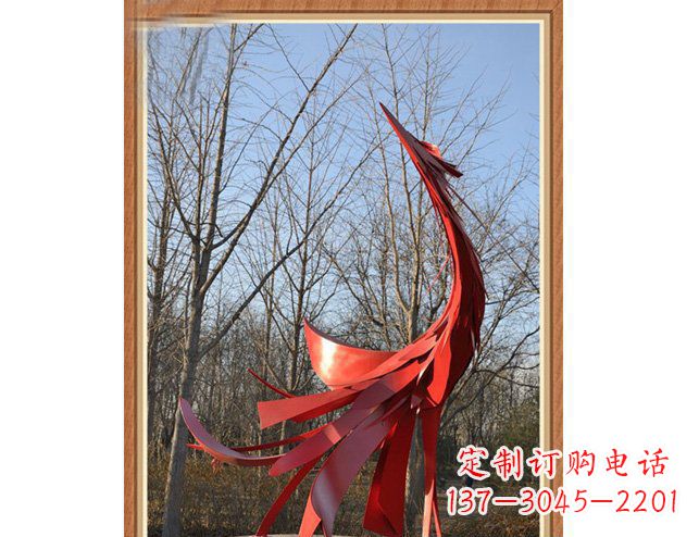 泰安广场景观不锈钢凤凰雕塑