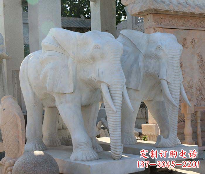 泰安广场景观大理石大象石雕 (3)