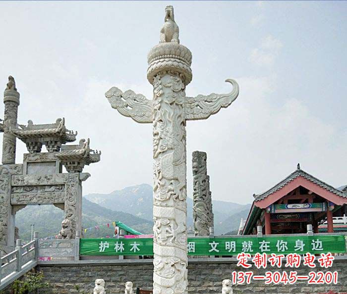 泰安广场景观大理石华表石雕